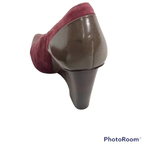 10 Crosby Derek Lam red suede and leather boots wedges size 6 - Picture 6 of 8